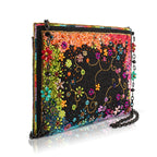 Color Chaos Beaded Rainbow Floral Crossbody Handbag