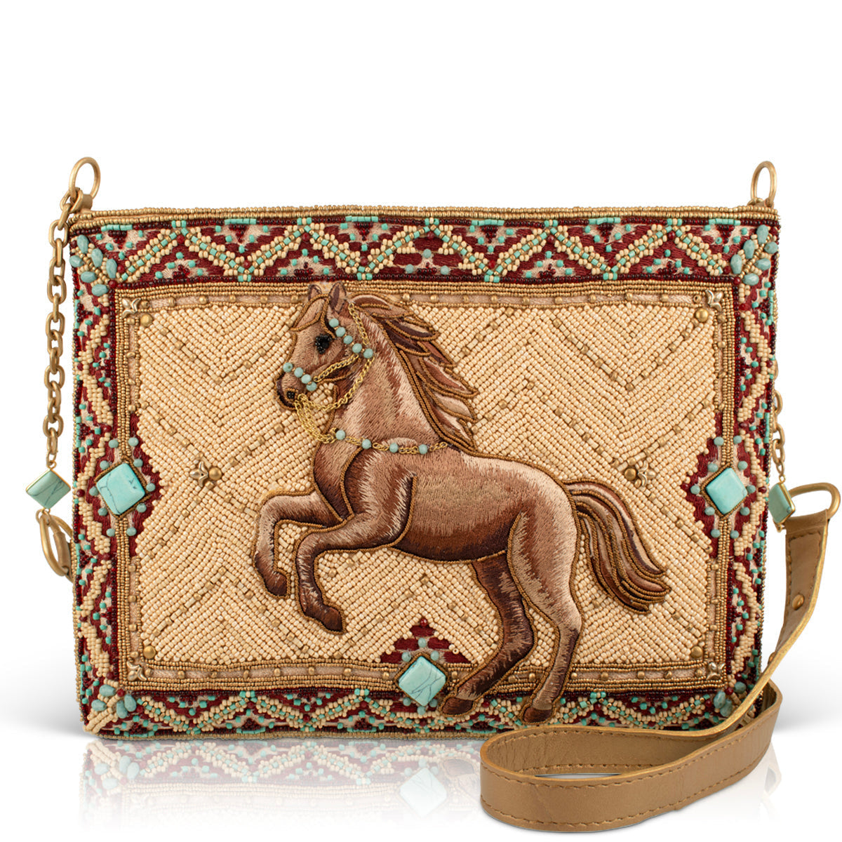 Free Rein Beaded & Embellished Wild Horse Crossbody Handbag