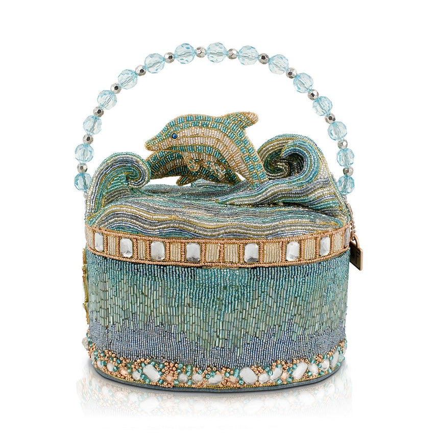 Crystal Dolphin Top Handle Handbag