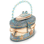 Shipshape Top Handle Beaded Nautical Vacation Handbag