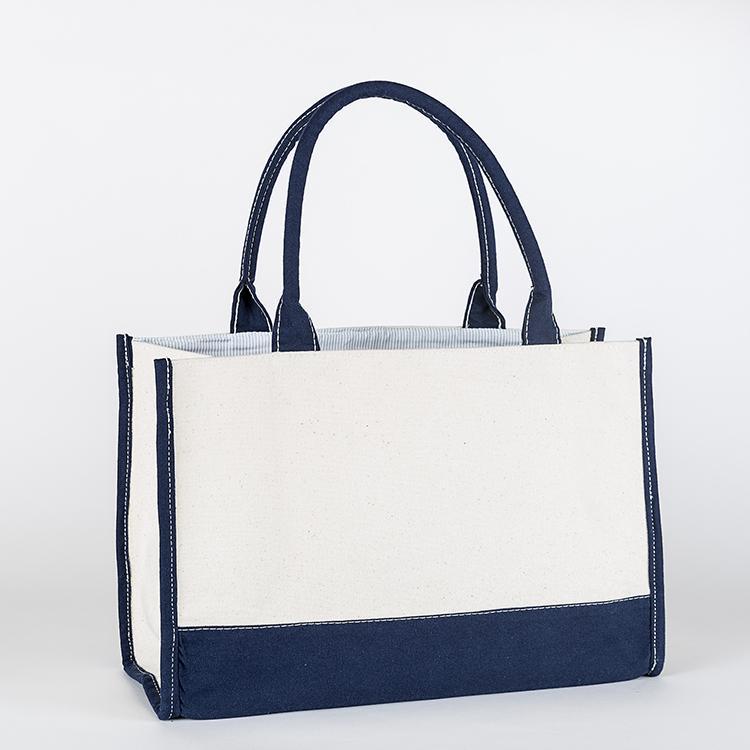 Deluxe Market Tote Customizable Lined - Navy