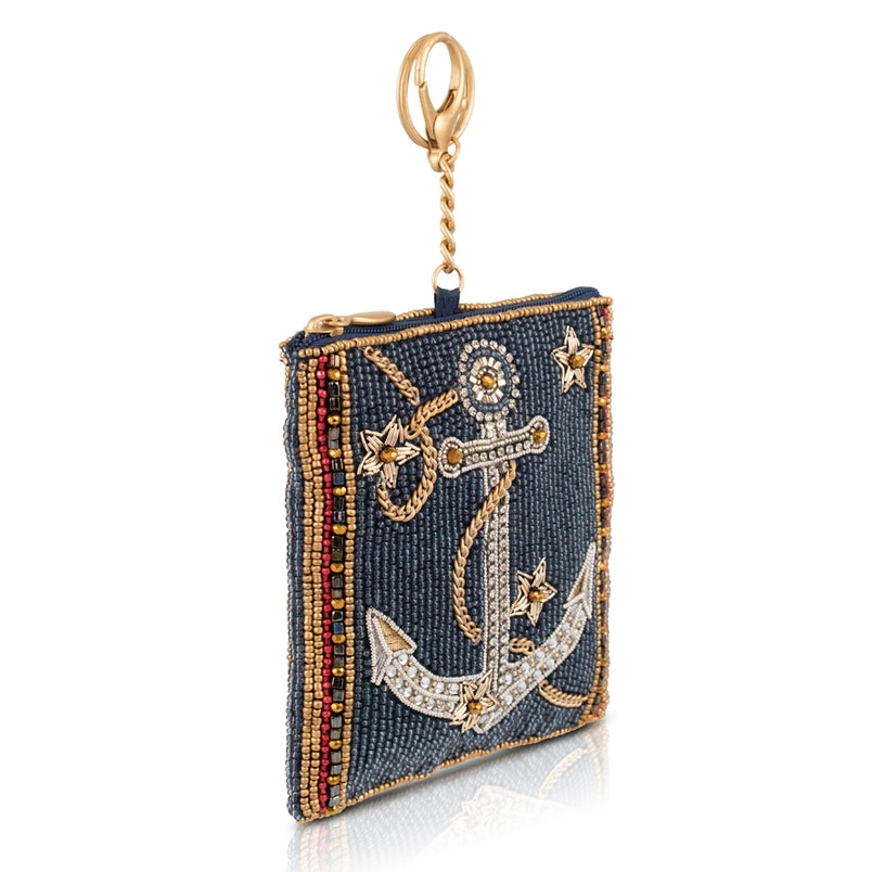 Stay Anchored Beaded Nautical Coin Purse