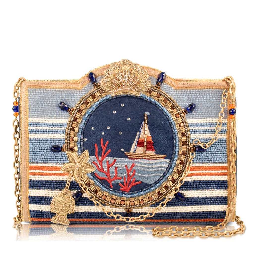 Mary Frances Set Sail Beaded Nautical Crossbody Handbag