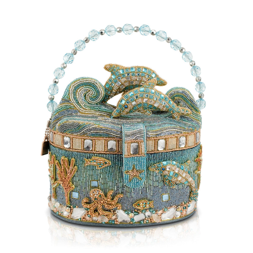 Crystal Dolphin Top Handle Handbag