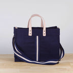 Mini Canvas Striped Box Tote Bag