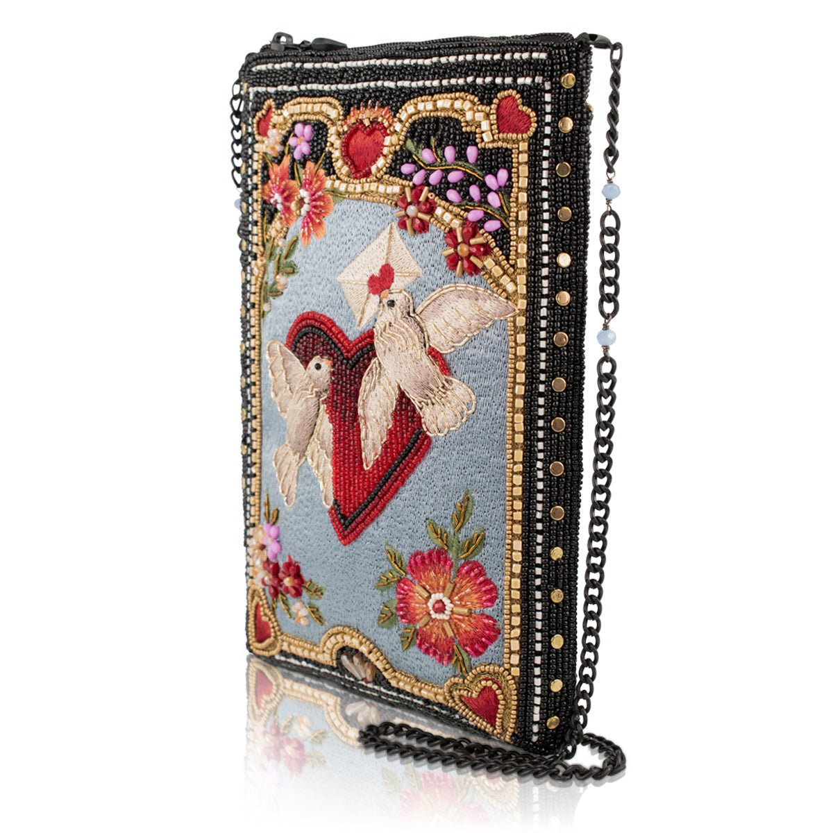 Love Messenger Beaded and Embroidered Mini Crossbody