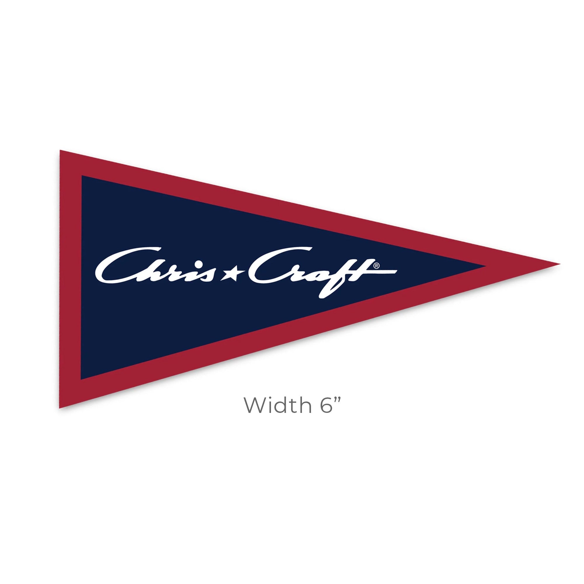 Chris-Craft® Pennant Flag Chrome Sticker 5.5"