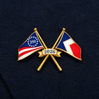 Custom America 250 Commemorative Crossed Flags Lapel Pin 2026