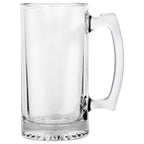 26.5 oz clear glass beer mugs with handles, set of 2